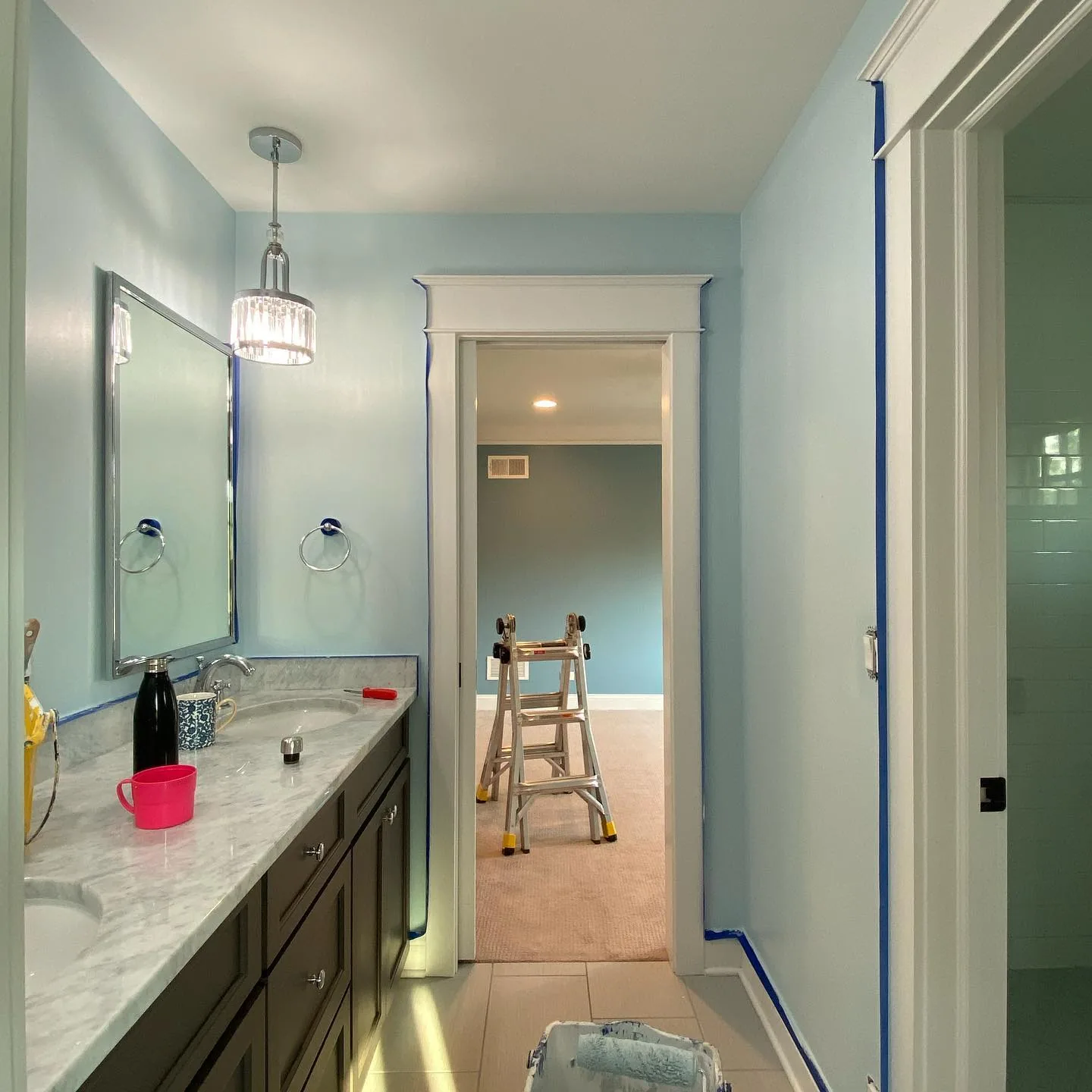 Professional interior wall painting in a Chicago apartment